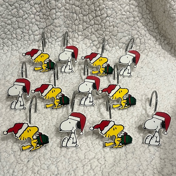 Peanuts Bath Snoopy Woodstock Peanuts Christmas Shower Curtain